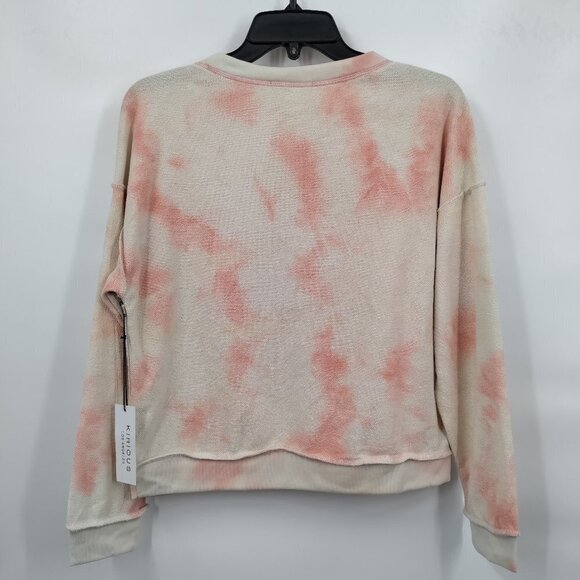 New Kirious Reverse Stitch Crewneck Tie Dye Oversize Sweatshirt Small Women Pink - Picture 6 of 10